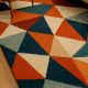 Handcrafted Geometric Multicolor Triangle Pattern Rug